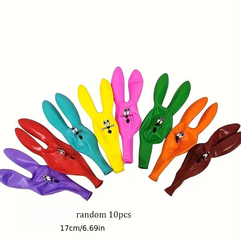 

10PCS Cute Bunny Head Balloons, Mixed Color Latex Easter Decor, Long Ear Design Birthday Party Balloons Other