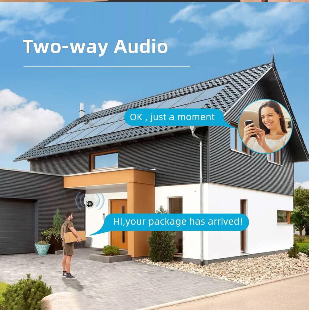 AIOOK Outdoor Security Camera HD 4MP Wifi Camera PTZ Mobile Tracking IP CCTV Night Vision Two Way Intercom YOOSEE APP