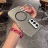 Case for TECNO SPARK 40 Pro Minimal Semi-Transparent Magnetic Casing Raised Electroplated Lens Bezel Anti-Slip Drop Resistant Protective Shell