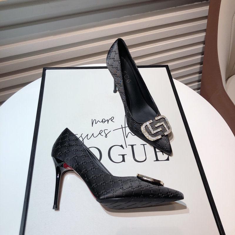 Elegant 2025 Satin Stiletto Heels with Rhinestone Buckle