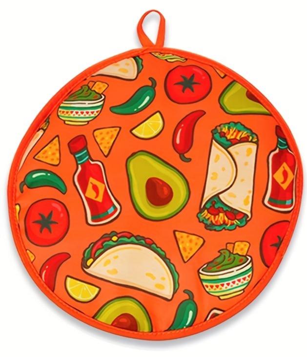 

1Pc LDQ 12-Inch Insulated Tortilla Warmer Pouch - Microwave Safe, Keeps Tortillas Warm for Up to One Hour, Fruit Pattern Design
