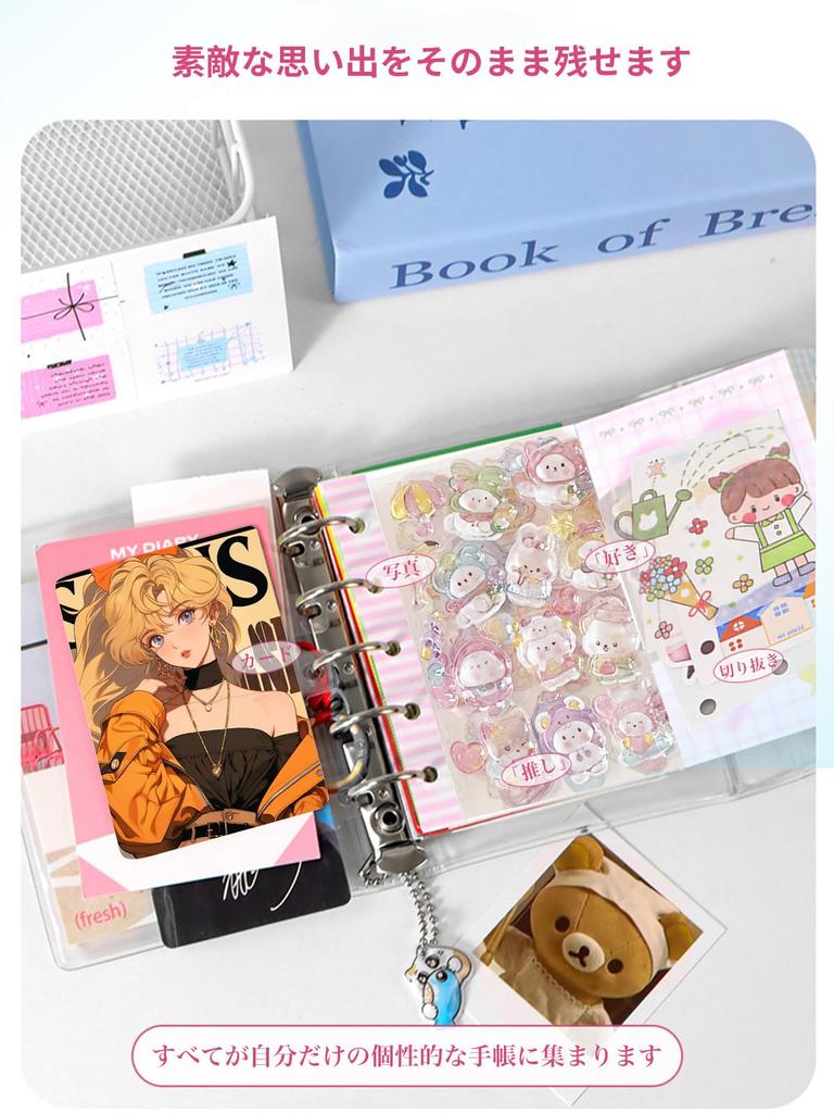 Transparent Sticker Book for Mocasa Sticker Book with Removable M5 Sticker Perfect for Favorite Anime Fans Girls, Binder, Storage, (Clear)