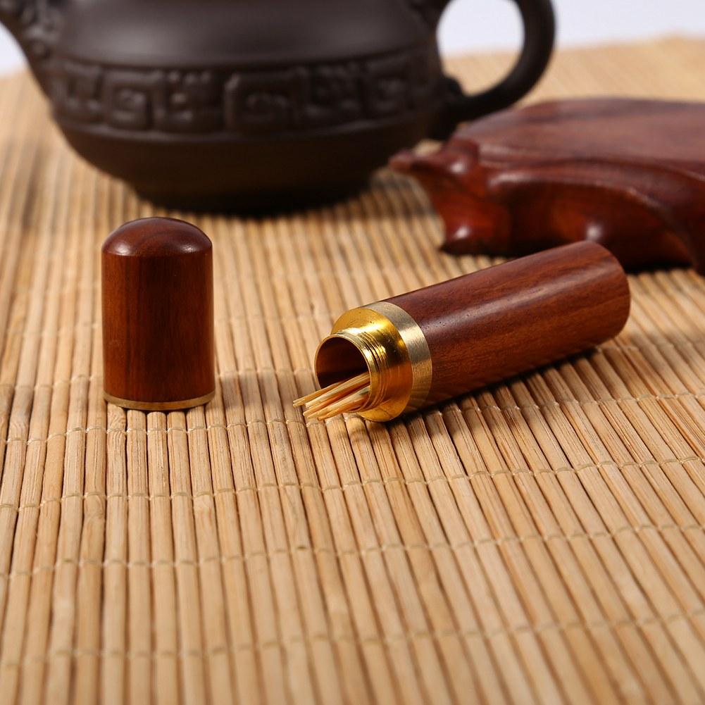 Natural Wood Tootick Holder Capsule Case Portable   Craft (Blackwood)