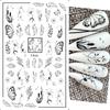 1PCS Black White Butterfly Laser Nail Stickers Nail Art Decoration Abstract Lines Bronzing Flowers Stickers For Nails