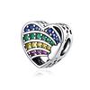 New 925 Silver Fit Original Fasion Bracelet Necklace Women Pendant Dangle Europe Love Rainbow Coloured Glaze Charms Clip Beads
