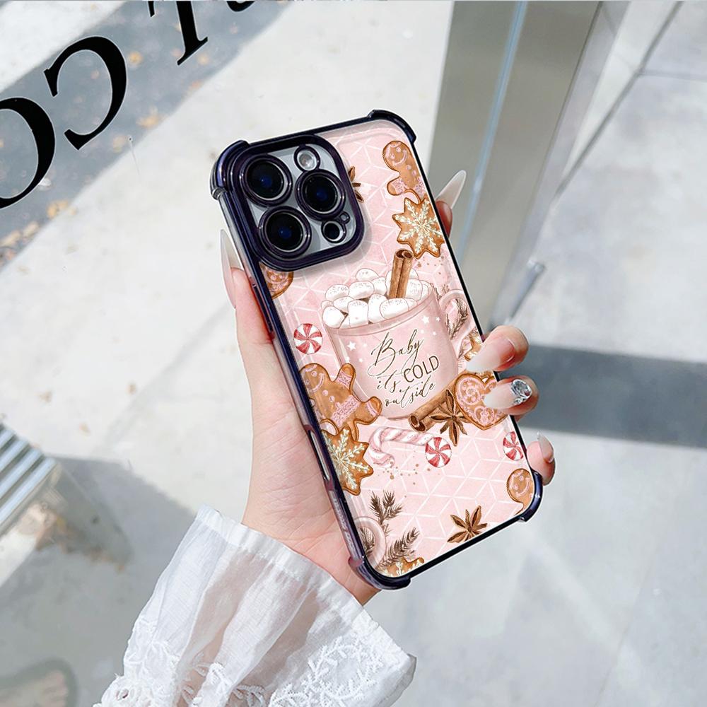 Ae114 Merry Christmas Christmas tree art Electroplated TPU Phone Cases for Samsung A54 A12 A14 S22 S23 S24 Ultra A55 A15 Four Corner Protection Cover