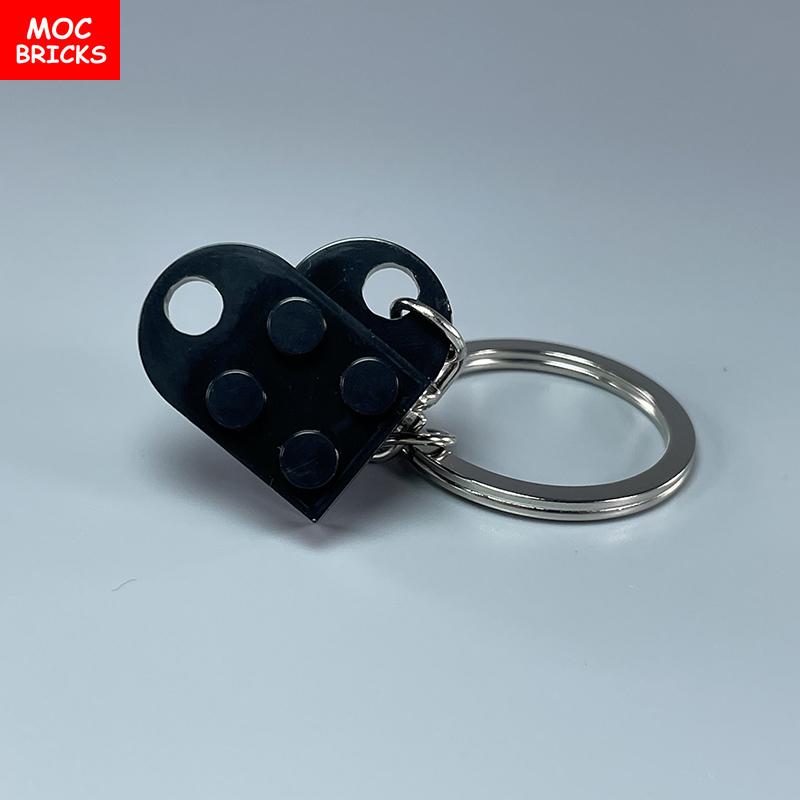 Non-Toxic Moc Bricks Heart Key Chain Plate Modified 2X3 With Hole 3176 Coupling Love Thanksgiving Educational Building Block Lovers Gift