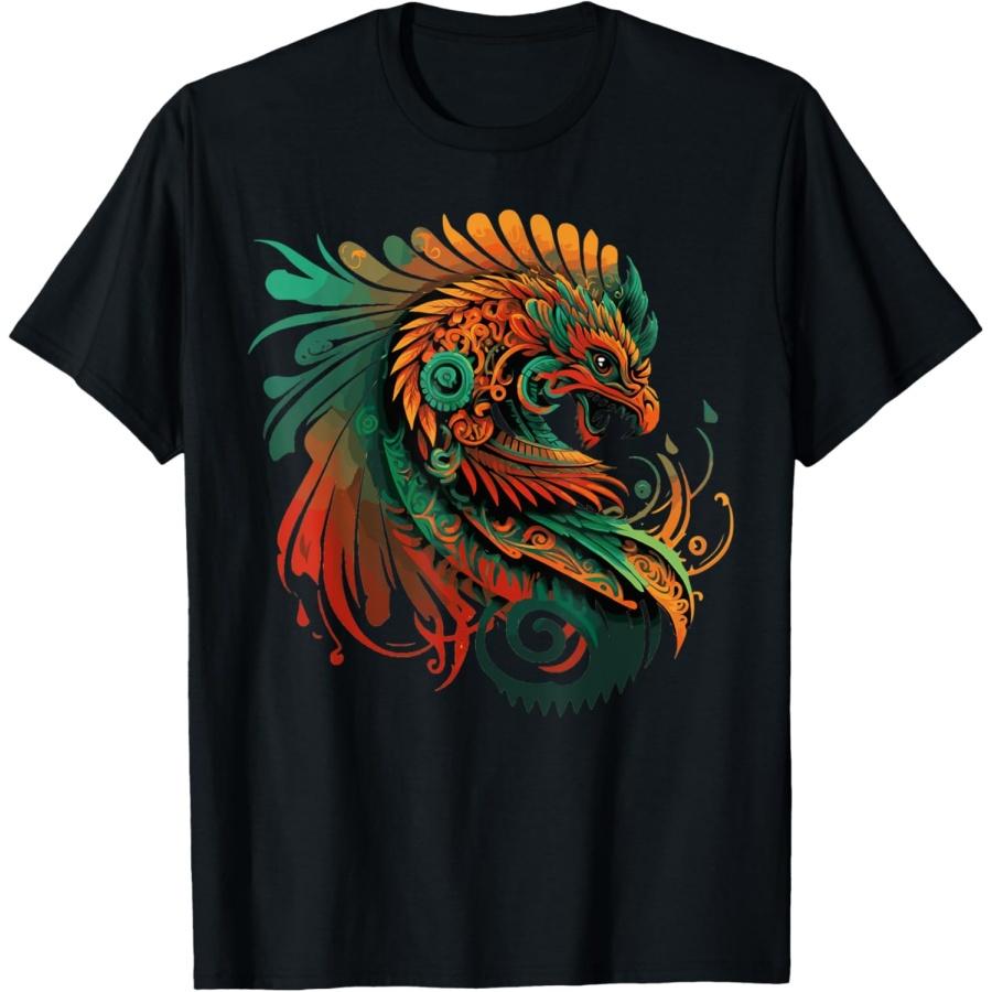 Ancient Aztec Deity Quetzalcoatl Serpent God Inca Mythology T-Shirt S