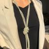 Multi-Layered Pearl Necklace Vintage Banquet Sweater Chain Pendant Accessories