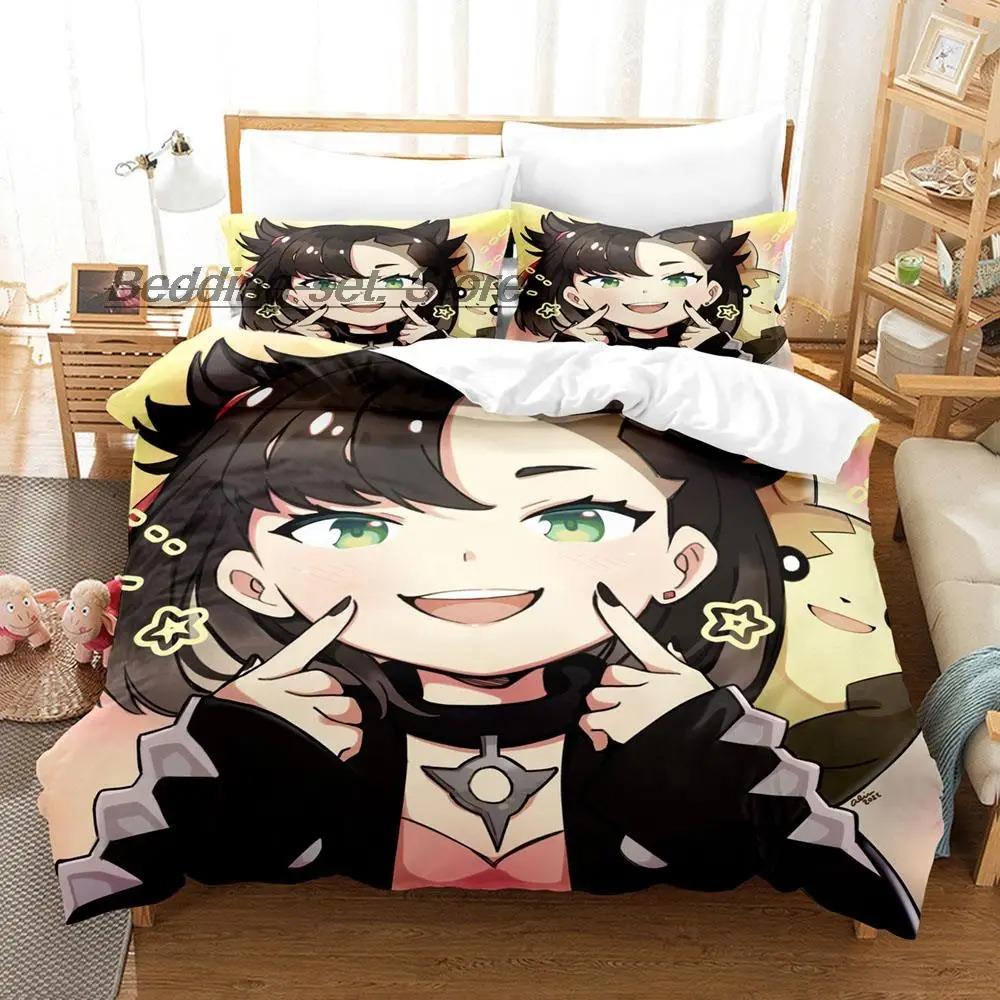 Kawaii Marnie Bedding Set Single Twin Full Queen King Size Bed Set Aldult Kid Bedroom Duvetcover Sets 3D Anime Bed Sheet Set