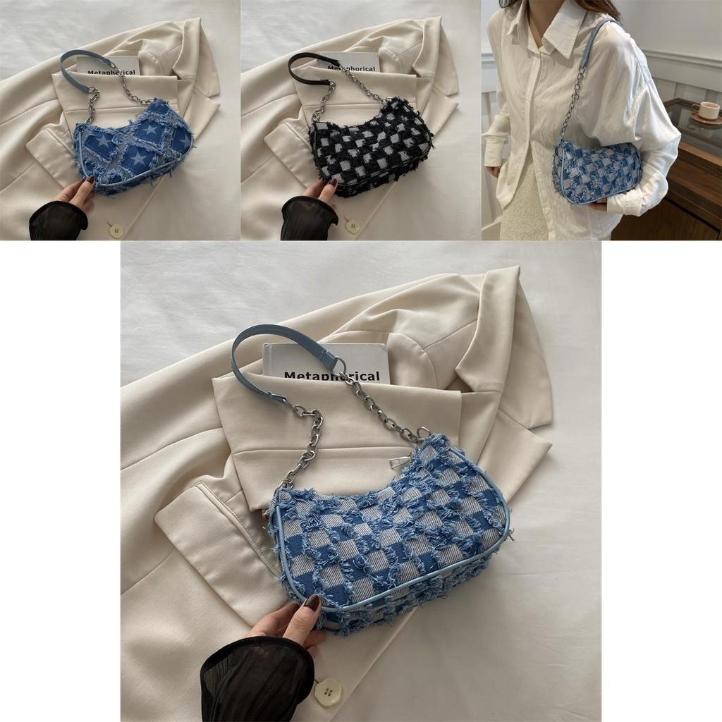 Schicke Pendler-Halbmondtasche Stilvolle Canvas-Umhängetasche für trendbewusste Frauen