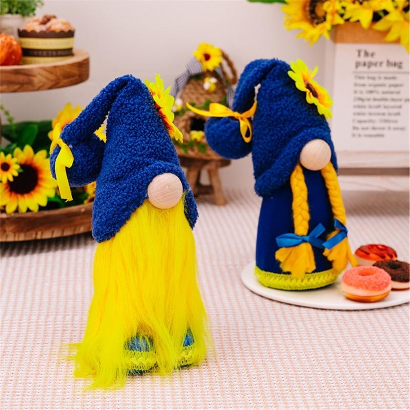 Sunflowers Gnomes Plushie Sunflowers Gnomes Swedish Tomte Scandinavians Figurins Spring Kitchen Tiered Tray Decors