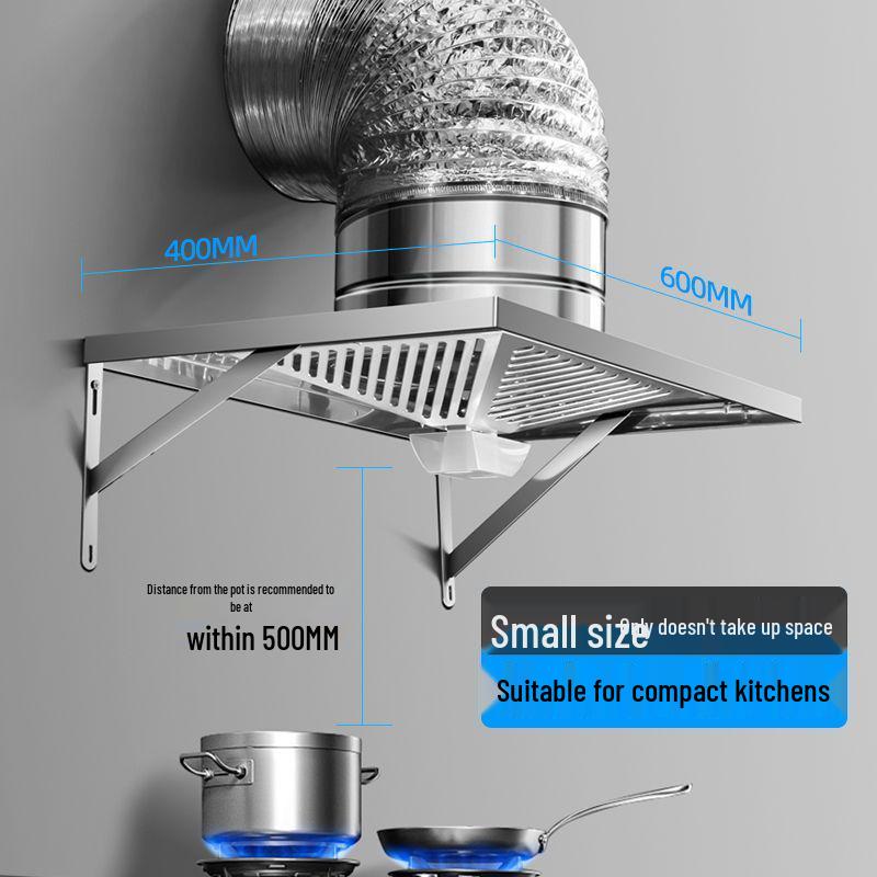 High Suction Stainless Steel Kitchen Exhaust Fan & Range Hood for Apartments