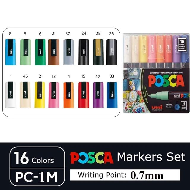 Uni Posca Markers Set Acrylverf Tekenen PC-3M Kleuren Graffiti Etui DIY Markeerpen Etui Kunstbenodigdheden Schrijfwaren
