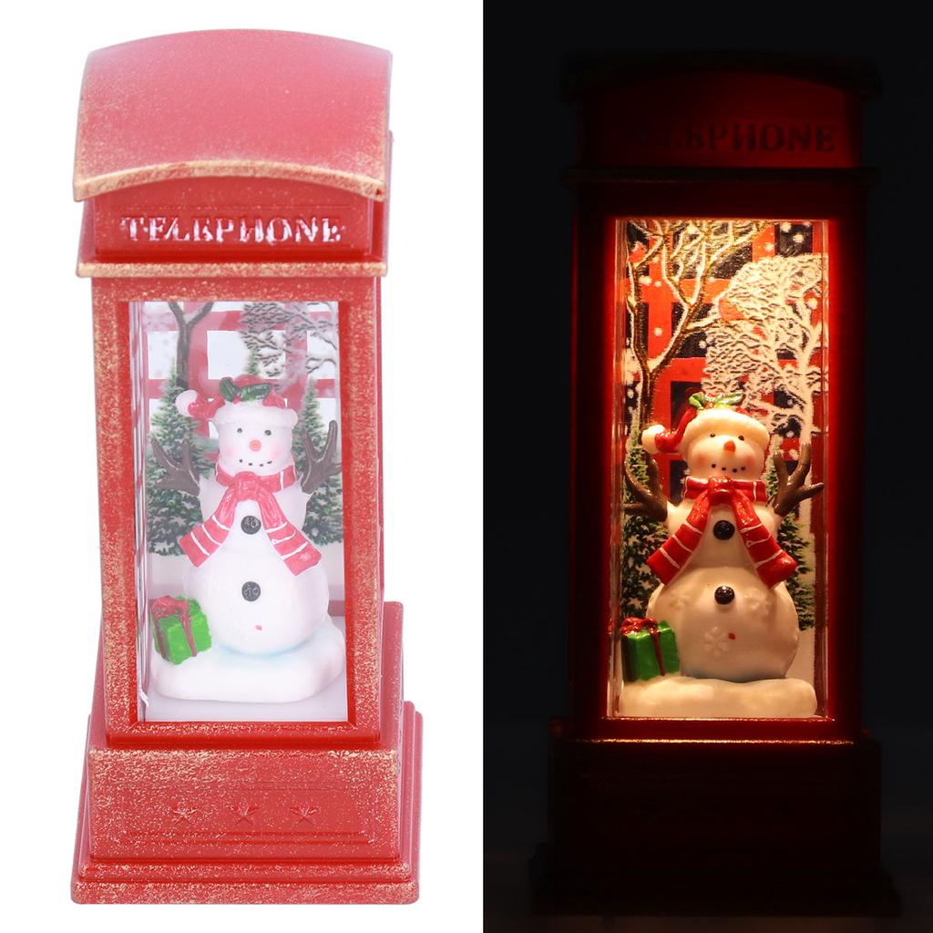 Christmas Decorations Telephone Booth Decoration Night Light Home Decoration Luminous Decoration GiftSnowman