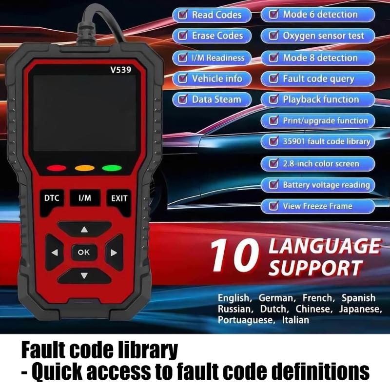 Advanced Automotive Diagnostic Unit Reads Error Indicators Monitors Dynamic Particulars Checks Battery Condition