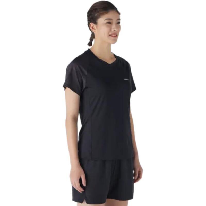 DECATHLON Lightweight Series Women's Quick Dry Badminton Short Sleeve Raglan T-Shirt Black