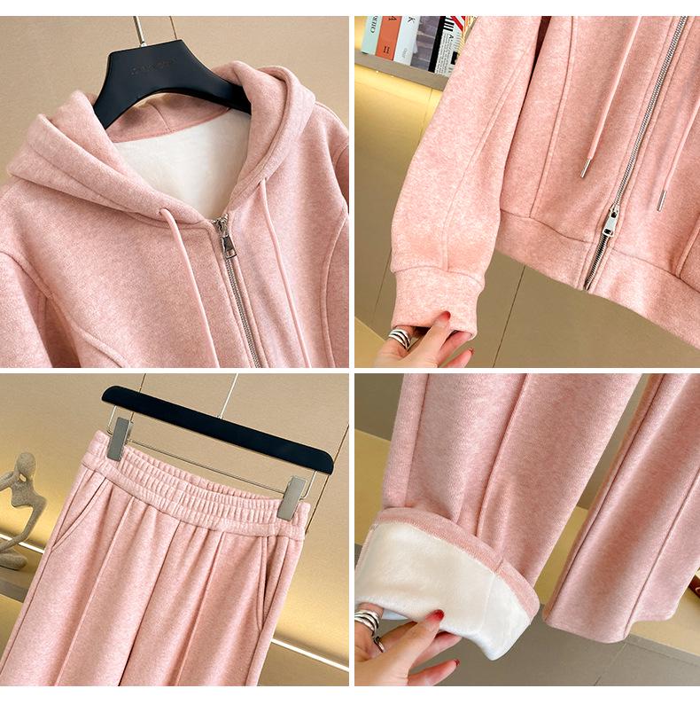 Korean Style Hoodie & Wide-Leg Pants Set - Casual Spring/Autumn Fashion for Women