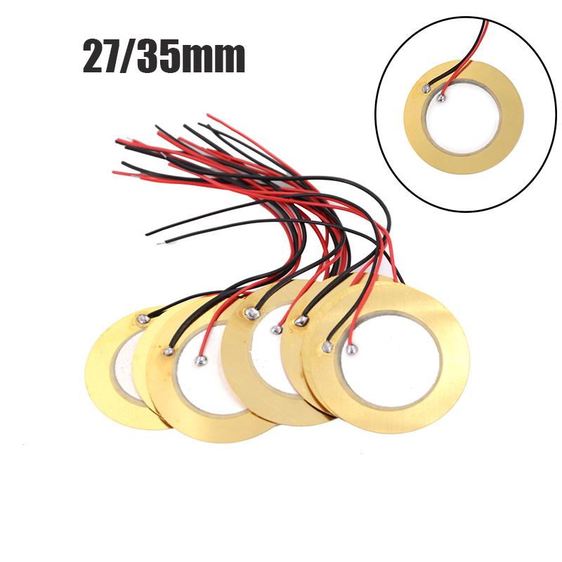 10 Stück Hohe Qualität 27/35mm Piezoelemente Summer Schallgeber Sensor Auslöser Trommelscheibe+ Draht Kupfer