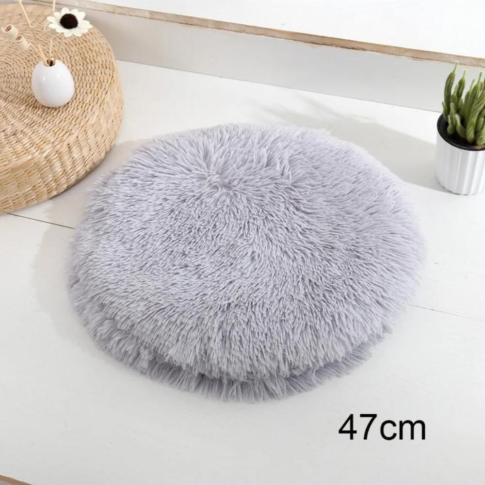 New Durable High Quality Portable Soft Fleece Cat Mat Solid Color Round Shape Pet Cushion Comfortable Cat Nest Kitten Puppy