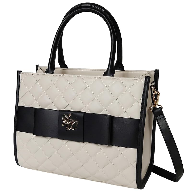 

[Cross Marbury] tote bag Larger With zipper Shoulder bag large capacity With zipper cute bag Fashionable Synthetic leather Durable Mine system ribbon