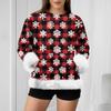 Women's Casual Fashion Christmas Retro Print Long-Sleeve Sweatshirt