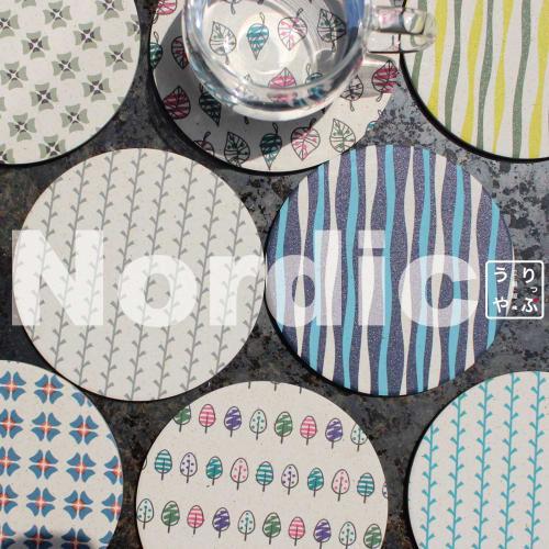 Lippuya Diatomaceous Earth Coaster, Nordic 8. Feilglick Woods, Water-Absorbent Coaster, Diatomaceous Earth Ceramic, Mino Ware, Made In Japan, Round, H