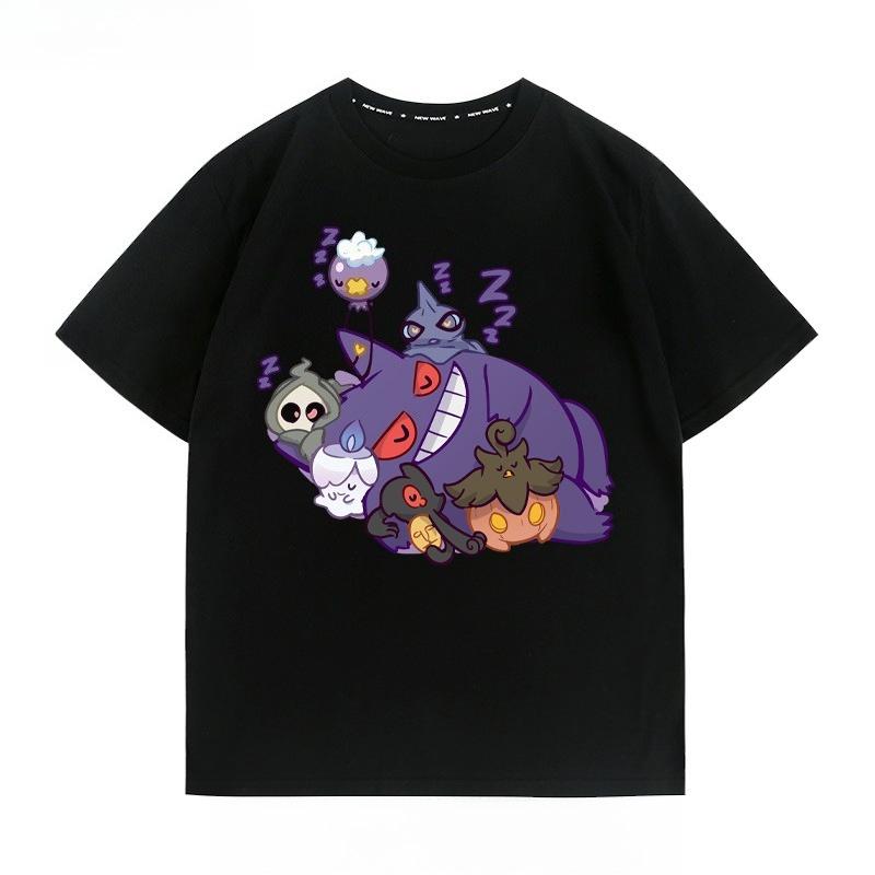 Cartoon couple wearing short sleeved top for men and women in summer anime peripheral joint T-shirt