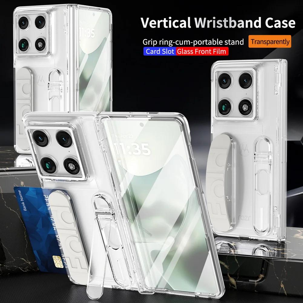 With Credit Card Slot Multifunctional Kickstand Wrist Strap Folding Case For Motorola Razr Fold Moto Razr Fold Protective Cover