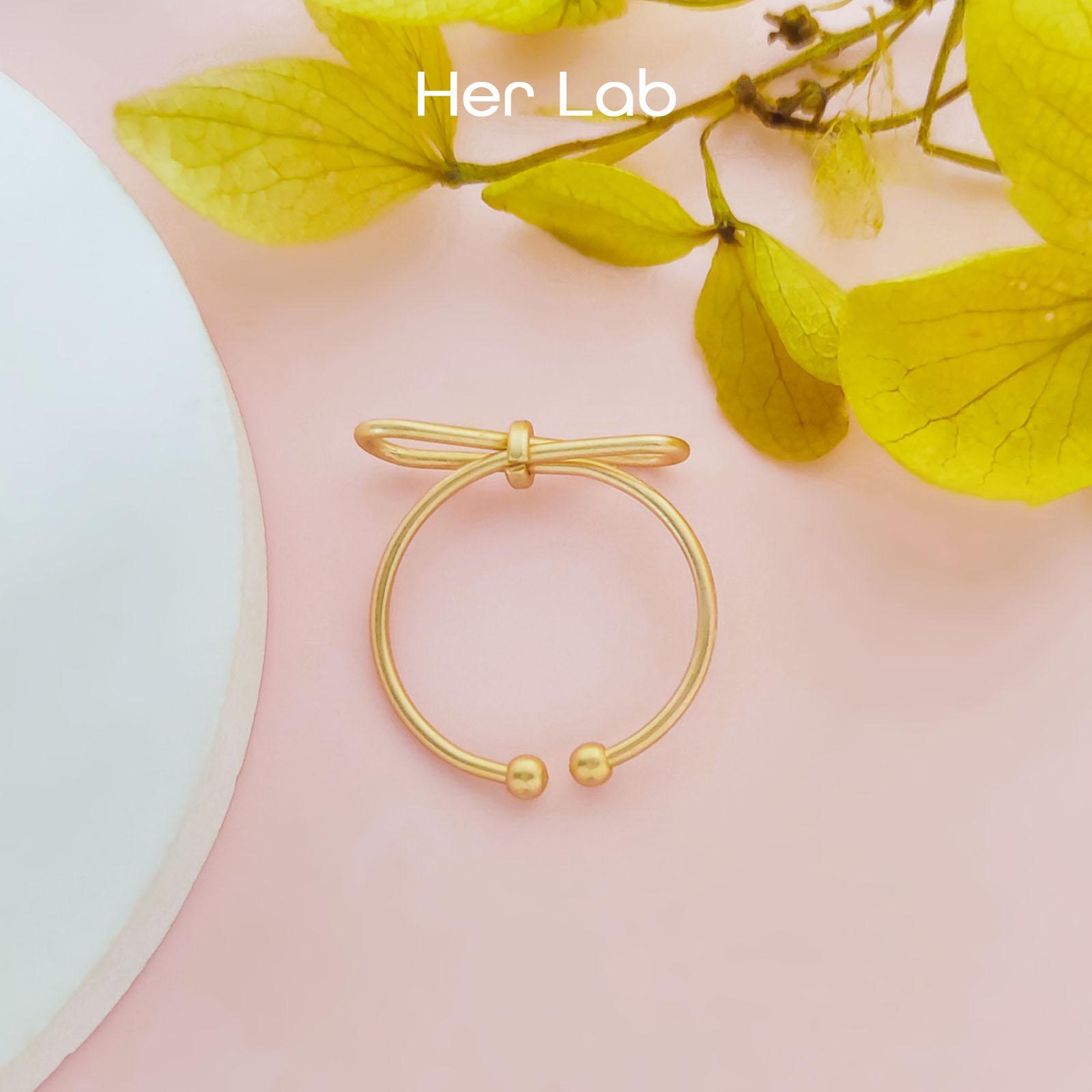 

Ее лаборатория | Изысканное кольцо из 10-каратного золота с бантом, модные ювелирные изделия для дня рождения, свадьбы, рождественской вечеринки