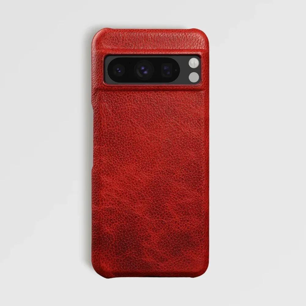 Premium Rindsleder Echtes Leder Hülle Für Google Pixel 8 Pro 7 6Pro 7A 6A 5A Handy Hülle Gehäuse Schutz Funda Rückseite Schale capa