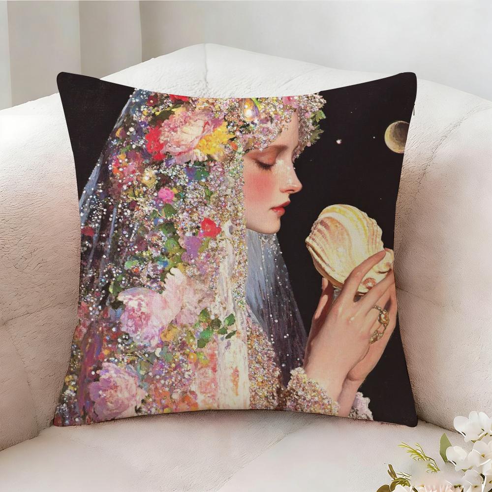 P-Pearl Girl Anime Pillow Case Pillowcase, Double-Sided Printed, Sofa Cushion, Bedroom Headboard Pillow