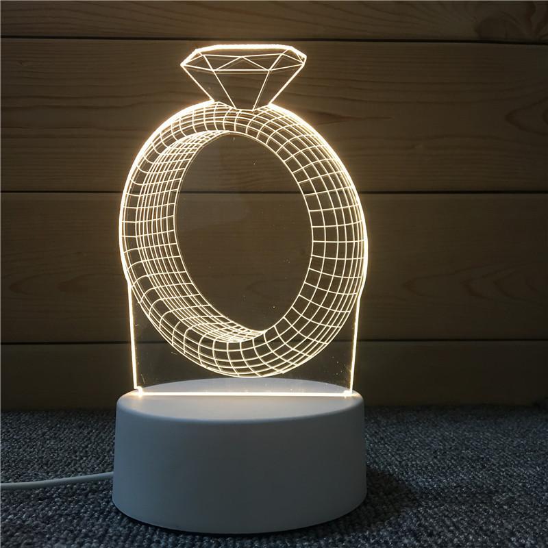 3d Nightlight Vision Bedroom Creative Desk Lamp Diy Holiday Gift Usb Direct Plug