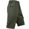 Men's Summer Casual Multi Pocket Cargo Shorts Outdoor Knee Length Work Shorts with Elastic Waistband and Zipper Pockets for Daily Use