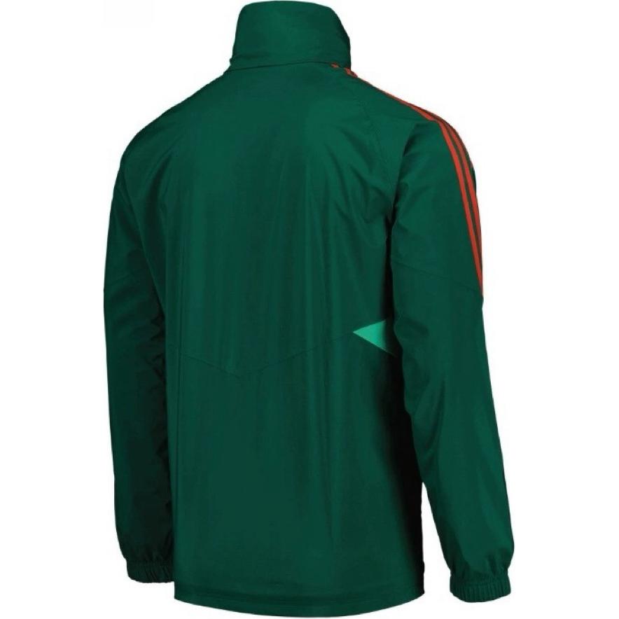 adidas 2023-24 Manchester United Comfortable Soft Breathable Stand Collar Zip Long Sleeve Football Jersey Unisex Jersey Green IP9132