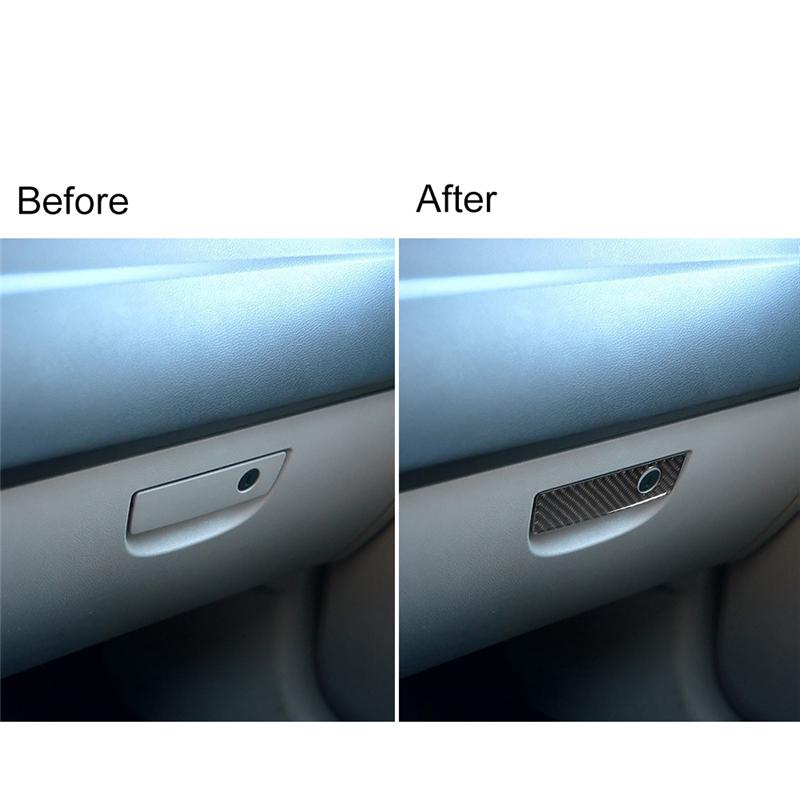 Kohlefaser Auto Handschuhfach Griff Dekoration Rahmen Abdeckung Aufkleber für Chrysler 300 2005-2007 Ohne Navigation Innenzubehör