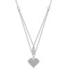 Elegant Vintage Titanium Steel Double Heart Necklace Luxurious Layered Pendant Jewelry