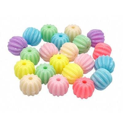 Pastel Striped Round Beads 1 Cm 40 G