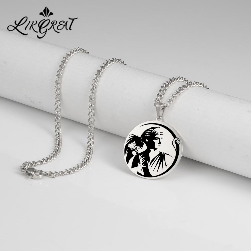 Amulett Hunter Anheng Halskjede For Menn Gresk Mytologi Rustfritt stål Kjede Halskjede Kvinner Charm Smykker Gaver