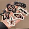 2Pcs Girl Hairpins Dot Print Star Cloud Shape Imitation Leather Hair Clips Non-Slip Stable BB Clips Hair Accessories