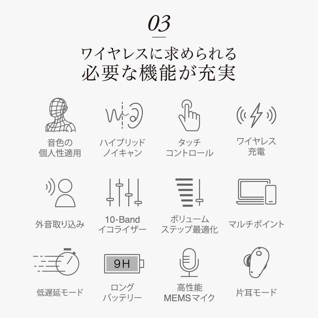 Final TONALITE Noise Cancelling Kabellose Schwarze Kopfhörer, Multi-Point,