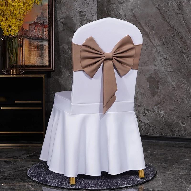 10PCS Thicken Spandex Chair Cover Band Ribbons Chair Tie Backs for Party Banquet Decor Wedding Decoration Knot Chair Bow Sashes