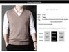 Men's V-Neck Knitted Vest: Thick Sleeveless Sweater for Autumn/Winter - Solid Color, Middle-Aged Business Style