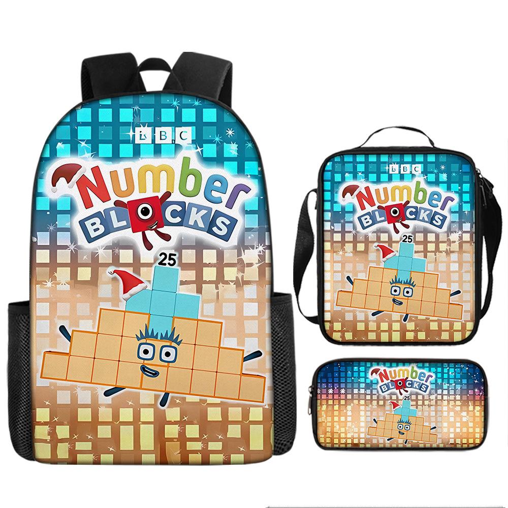 Digital building block backpack, animation primaryschool third and fourth grades light burden reduction, primary and secondary school students storage