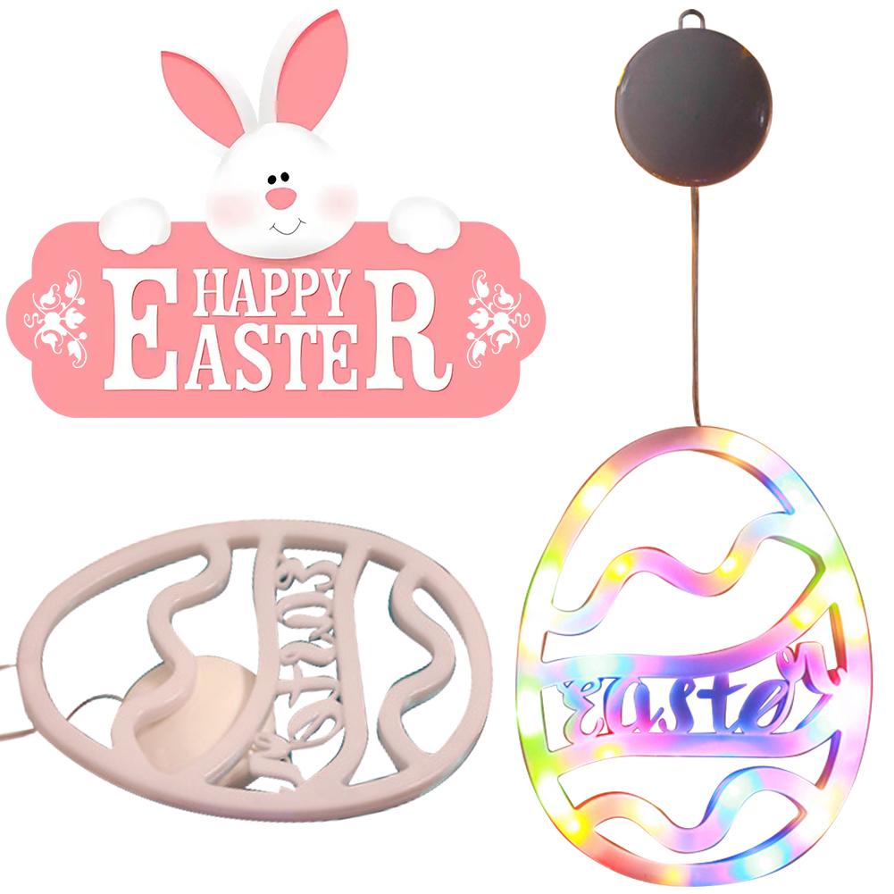 1-4PCS Easter Window Light Bunny Eggs Hanging Light Festival Indoor Atmosphere String Lights For Easter Window Decoration 2025
