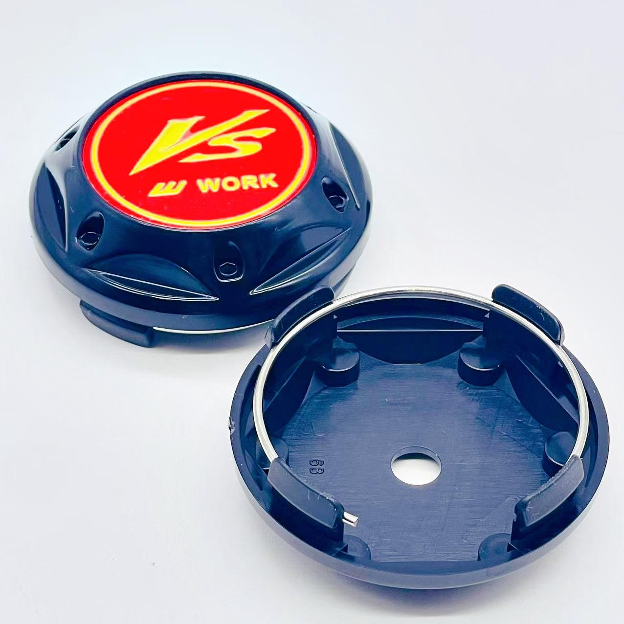 

4pcs 3D 68mm For Car emblem Wheel hub Center Cap 45mm VS W work Badge covers sticker Decals Styling accessories 4pcs VS W work&68mm high flower Cap