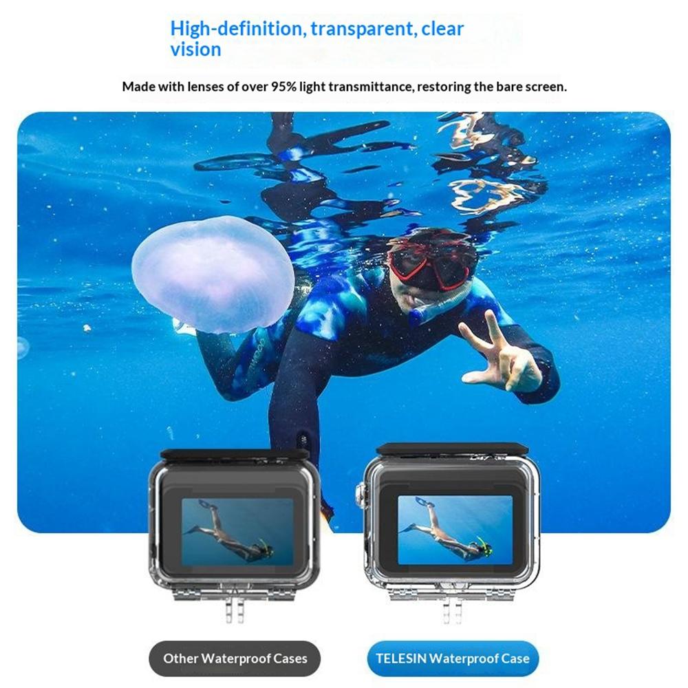 TELESIN For Insta360 Ace Pro 2 Waterproof Case 45m Underwater Diving Shell Protective Cover