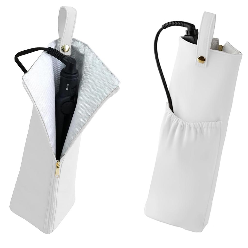 Agaou Curling Iron Heat 300 Stays Curling Iron Hanging Cord Storage Pocket Heat Resistant Material Case, Resistant, degrees, Hot, Storage, Pouch,