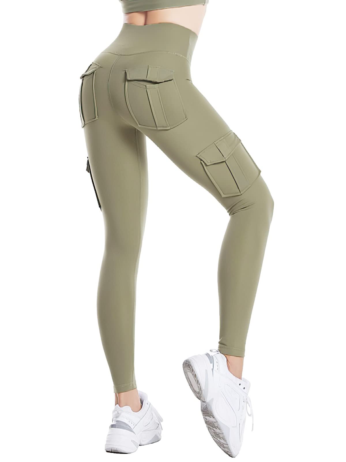 

VeroMan Leggings with Perfect for and Size M Women s Cargo-Style Pockets, Gym, Casual, Training, Green, (ppi-lef040) зелёный