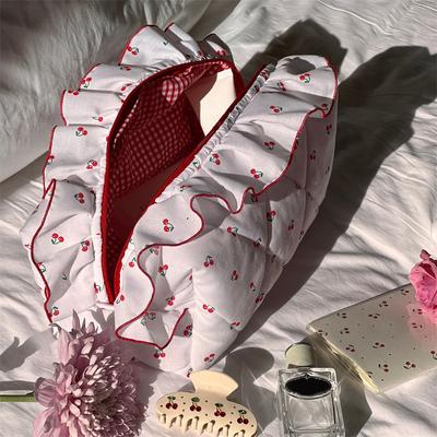 Große Kapazität Süße Schleife Blume Kosmetiktasche Für Frauen Mädchen Make-up-Organizer Reise Toilettenartikel-Tasche Reißverschluss Lippenstift Aufbewahrungstasche